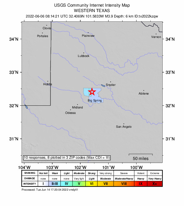 Did You Feel It? map: shaking reported by the public