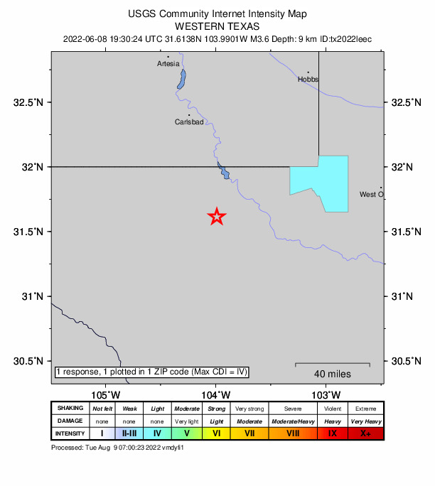 Did You Feel It? map: shaking reported by the public