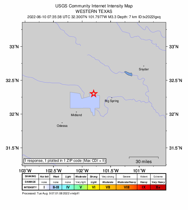Did You Feel It? map: shaking reported by the public