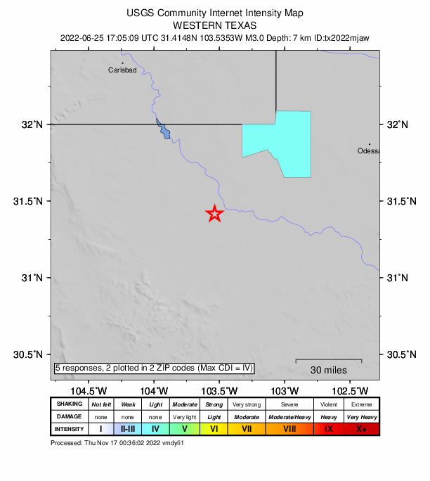 Did You Feel It? map: shaking reported by the public