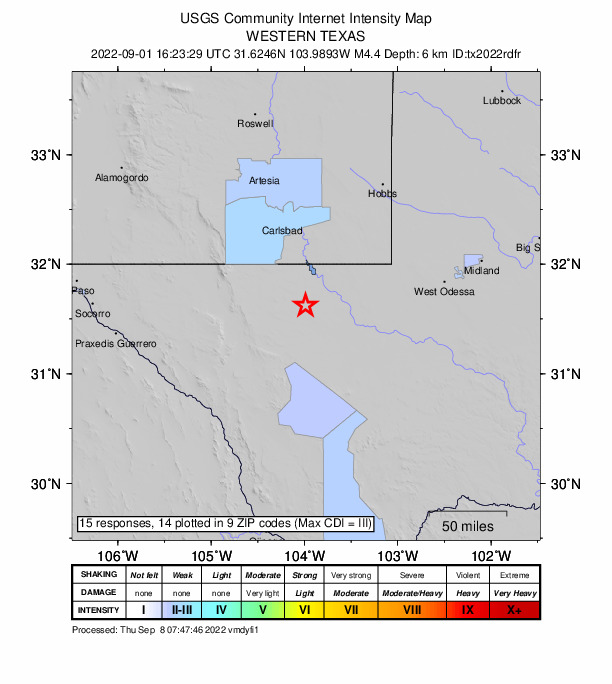 Did You Feel It? map: shaking reported by the public