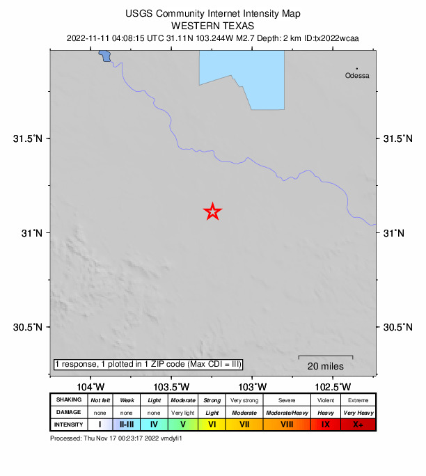 Did You Feel It? map: shaking reported by the public