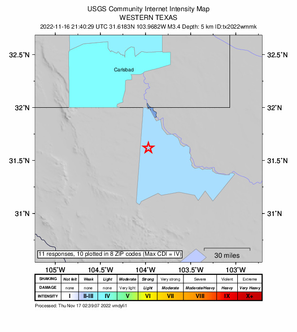 Did You Feel It? map: shaking reported by the public
