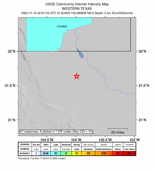 Did You Feel It? map: shaking reported by the public