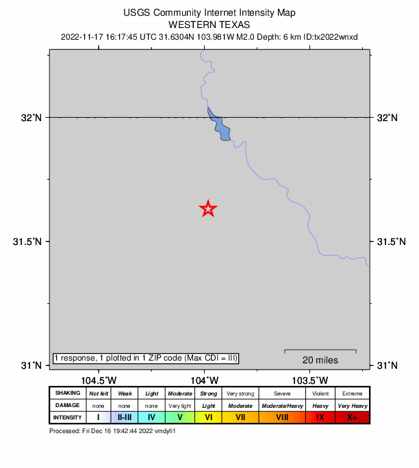 Did You Feel It? map: shaking reported by the public