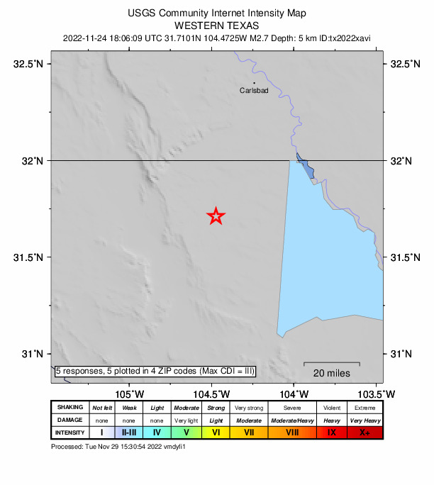 Did You Feel It? map: shaking reported by the public