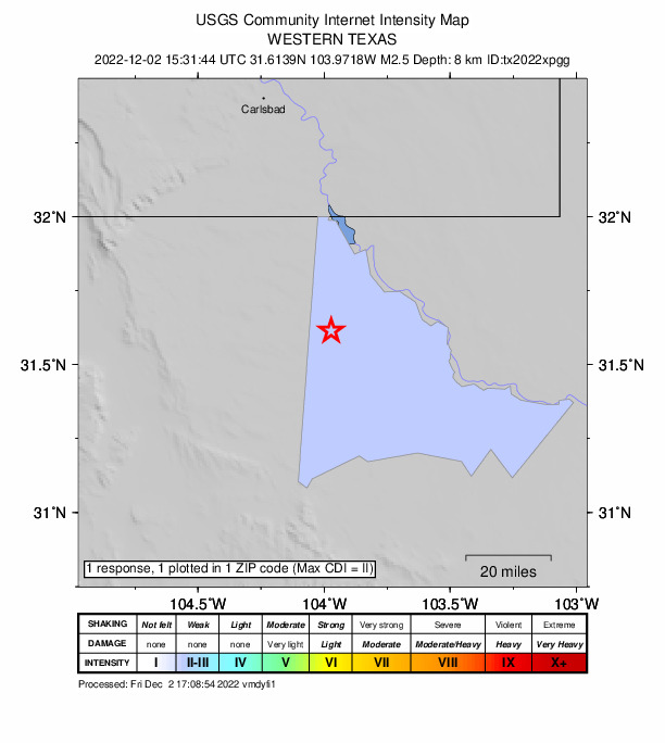 Did You Feel It? map: shaking reported by the public