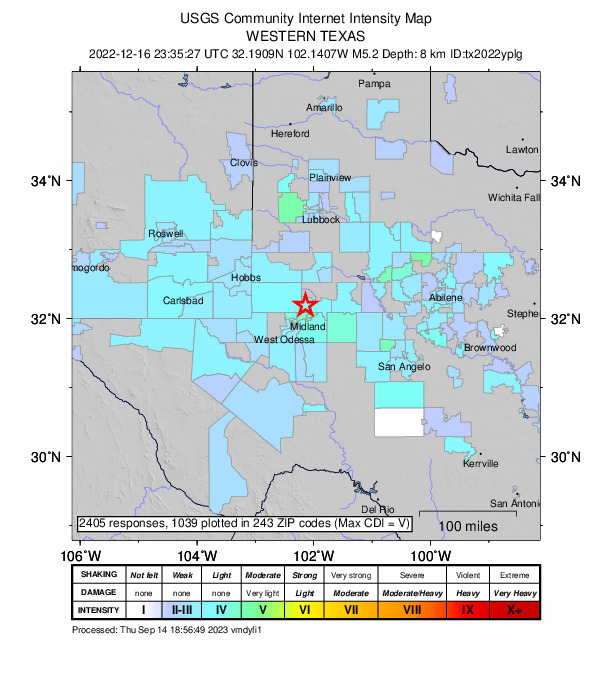 Did You Feel It? map: shaking reported by the public