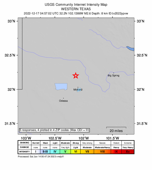 Did You Feel It? map: shaking reported by the public