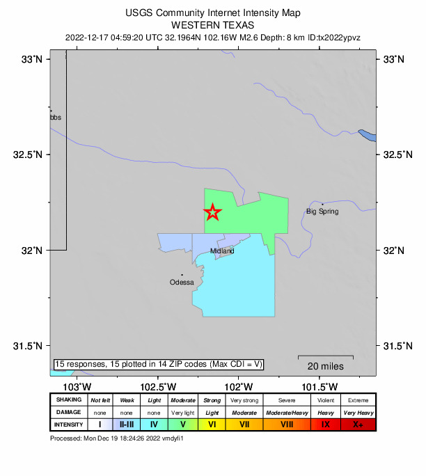 Did You Feel It? map: shaking reported by the public