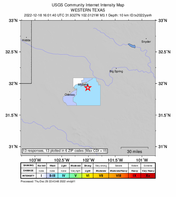 Did You Feel It? map: shaking reported by the public