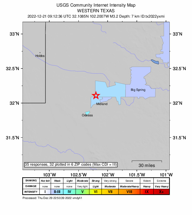 Did You Feel It? map: shaking reported by the public