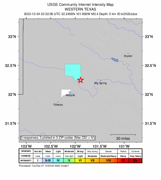 Did You Feel It? map: shaking reported by the public
