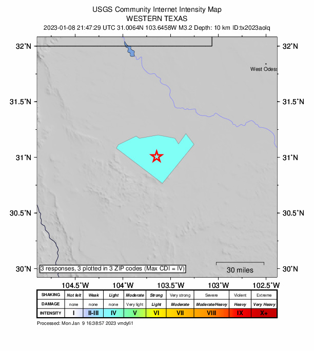 Did You Feel It? map: shaking reported by the public