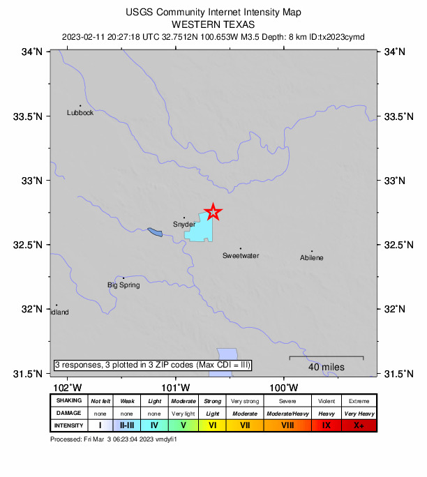 Did You Feel It? map: shaking reported by the public