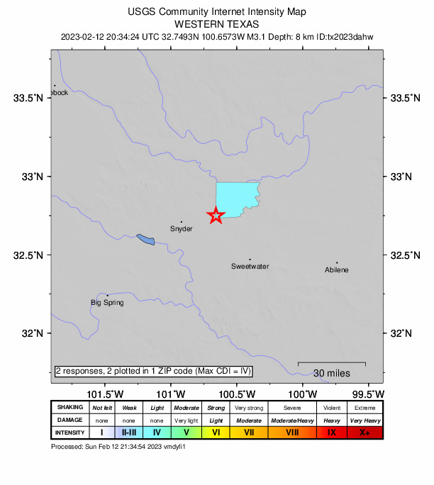 Did You Feel It? map: shaking reported by the public