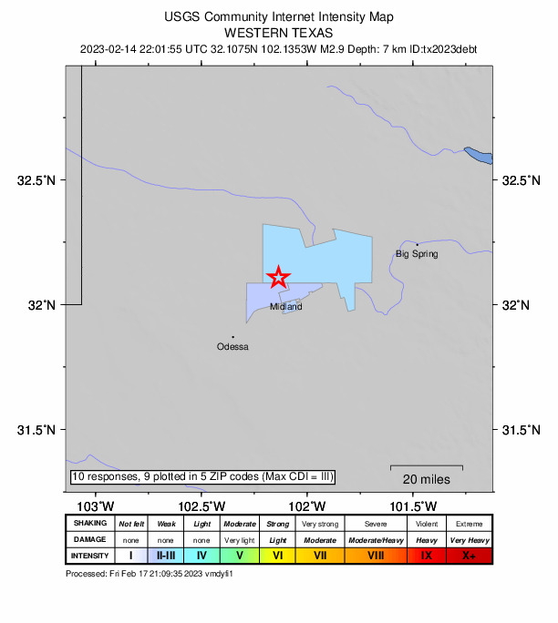 Did You Feel It? map: shaking reported by the public