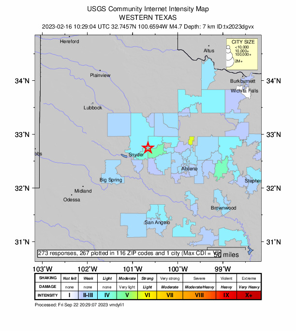 Did You Feel It? map: shaking reported by the public