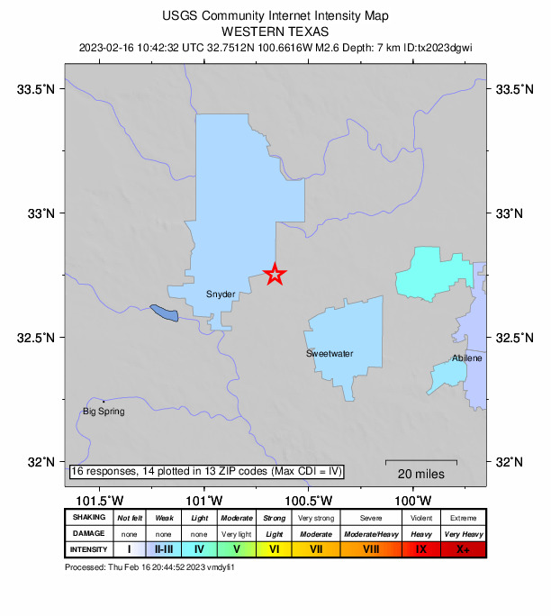 Did You Feel It? map: shaking reported by the public