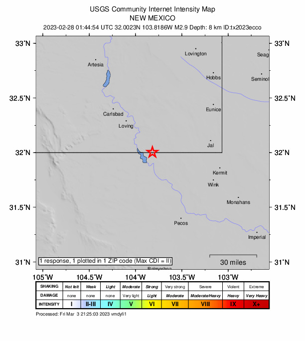 Did You Feel It? map: shaking reported by the public