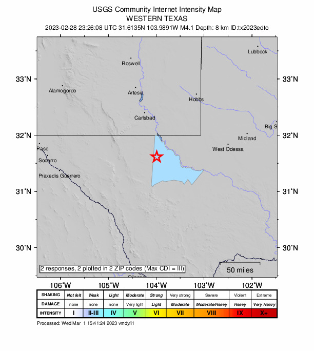 Did You Feel It? map: shaking reported by the public