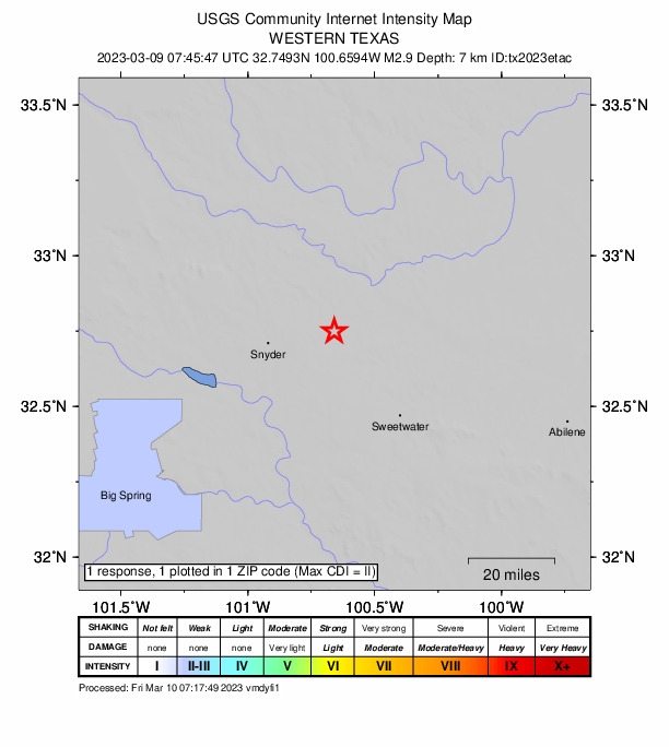 Did You Feel It? map: shaking reported by the public