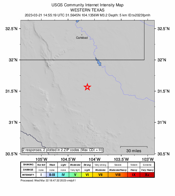 Did You Feel It? map: shaking reported by the public
