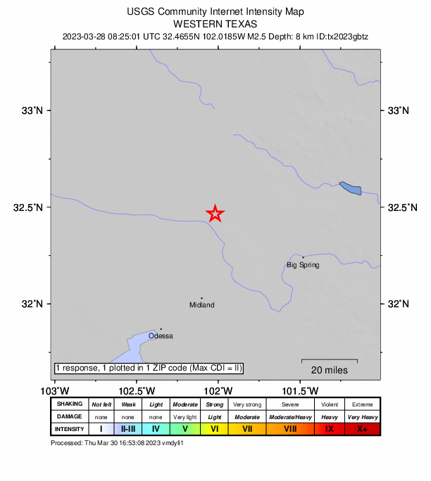 Did You Feel It? map: shaking reported by the public