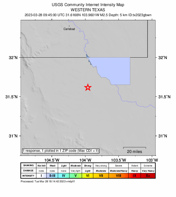 Did You Feel It? map: shaking reported by the public