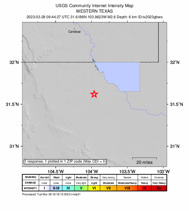 Did You Feel It? map: shaking reported by the public