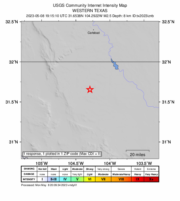 Did You Feel It? map: shaking reported by the public