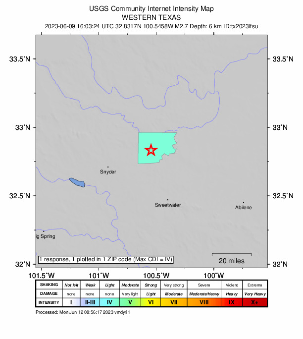 Did You Feel It? map: shaking reported by the public