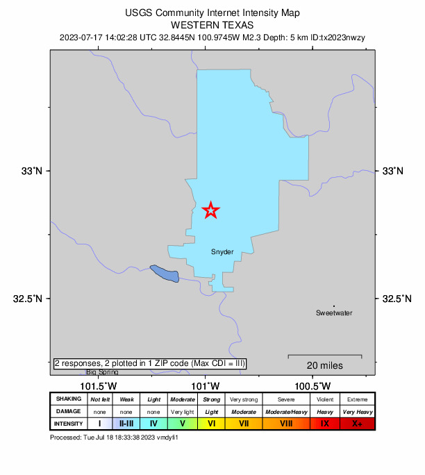 Did You Feel It? map: shaking reported by the public