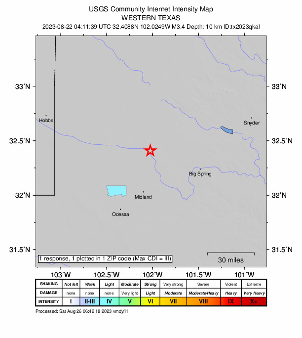 Did You Feel It? map: shaking reported by the public