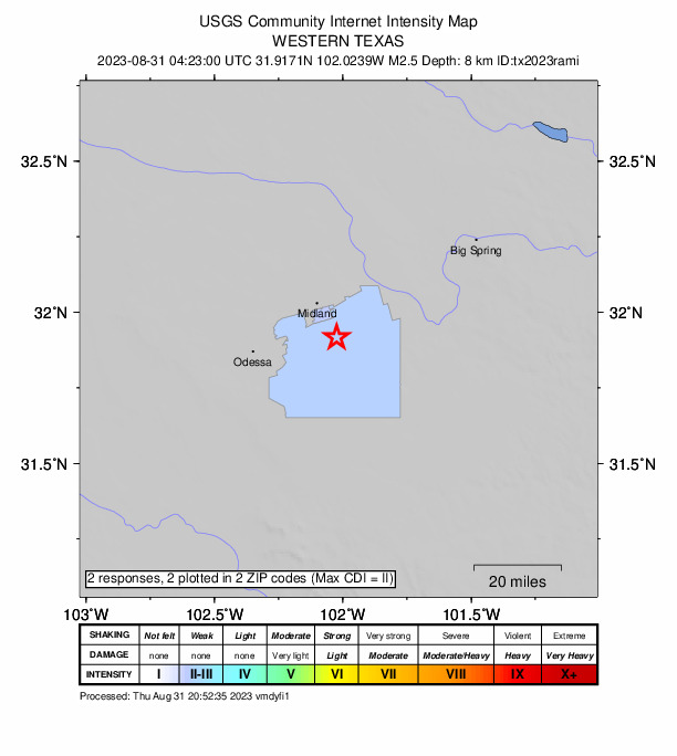 Did You Feel It? map: shaking reported by the public