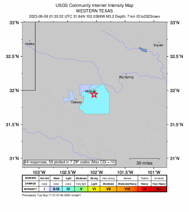 Did You Feel It? map: shaking reported by the public
