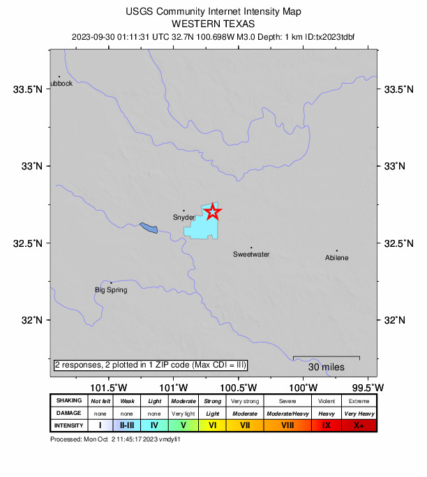 Did You Feel It? map: shaking reported by the public