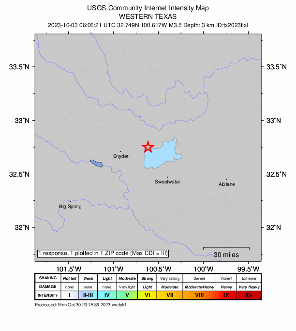 Did You Feel It? map: shaking reported by the public