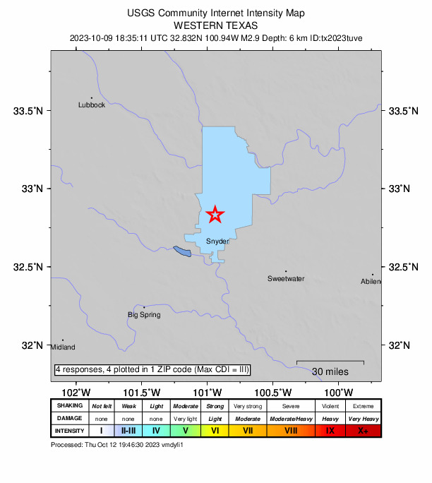 Did You Feel It? map: shaking reported by the public