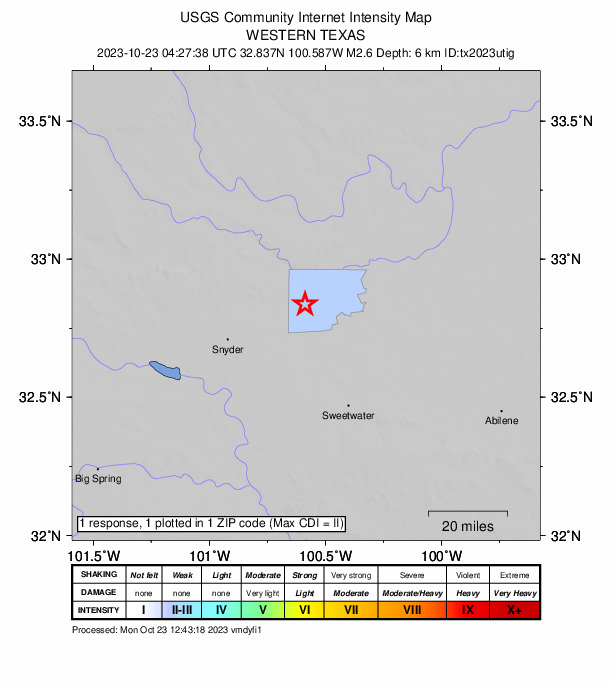 Did You Feel It? map: shaking reported by the public