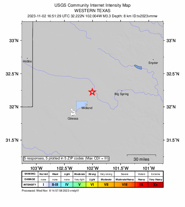 Did You Feel It? map: shaking reported by the public