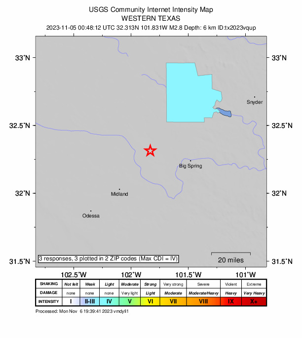 Did You Feel It? map: shaking reported by the public