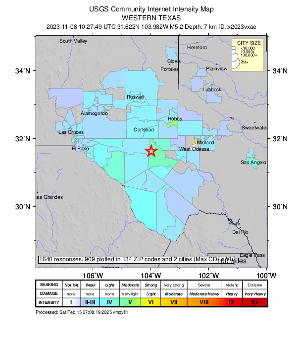 Did You Feel It? map: shaking reported by the public