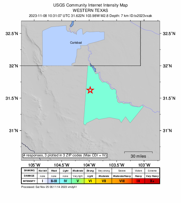 Did You Feel It? map: shaking reported by the public