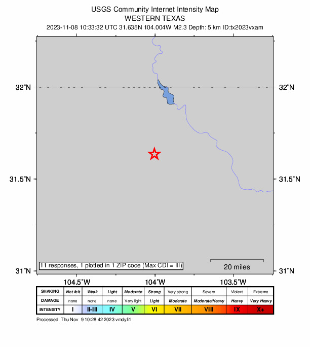 Did You Feel It? map: shaking reported by the public