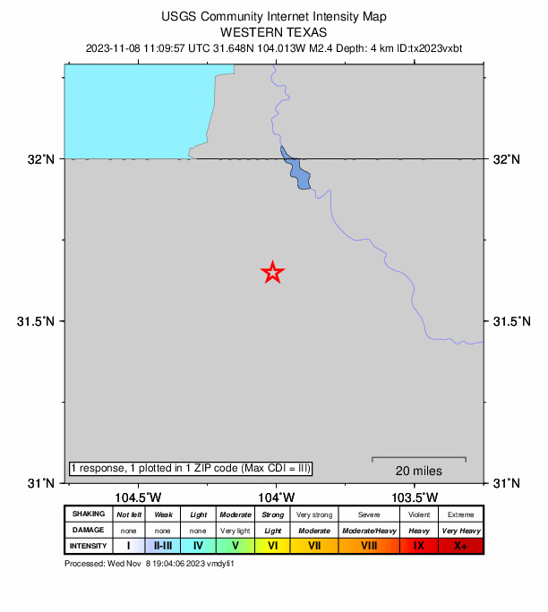 Did You Feel It? map: shaking reported by the public