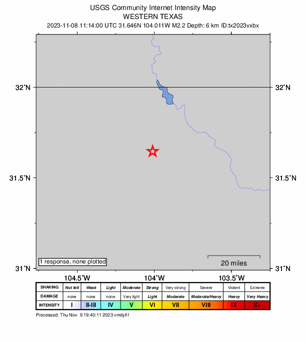 Did You Feel It? map: shaking reported by the public