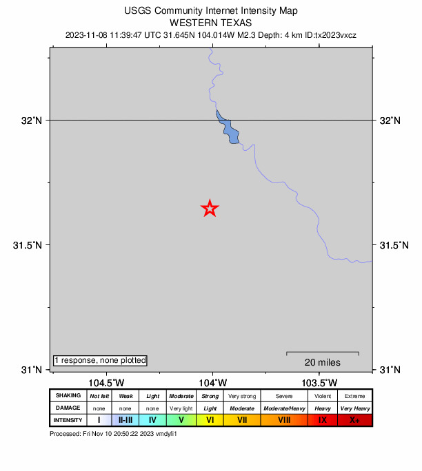 Did You Feel It? map: shaking reported by the public