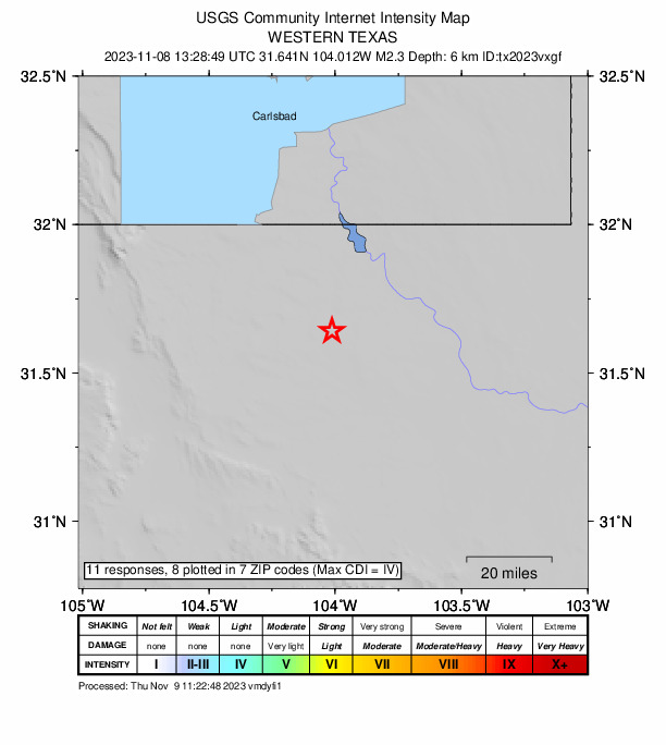 Did You Feel It? map: shaking reported by the public