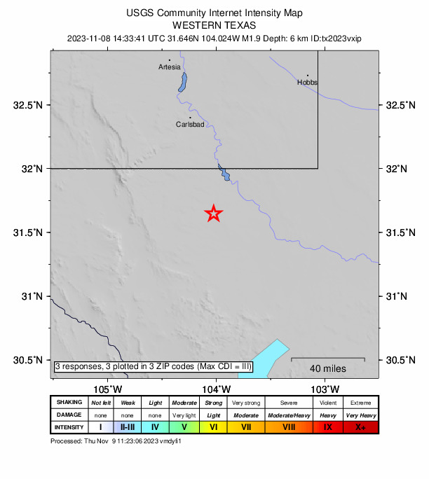 Did You Feel It? map: shaking reported by the public